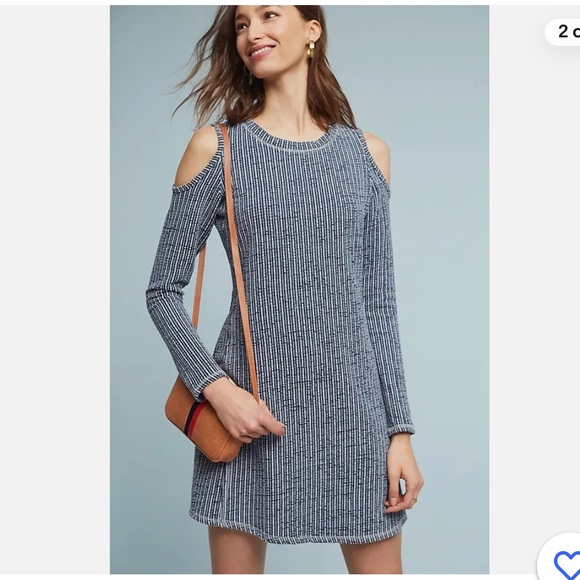 Anthropologie By Sol Angeles Textured Knit Open-Shoulder Dress - Picture 2 of 9